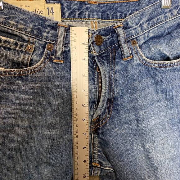 Abercrombie Boys Horton Slim Classic Straight Low Rise Button Medium Jean 14 - Picture 7 of 9